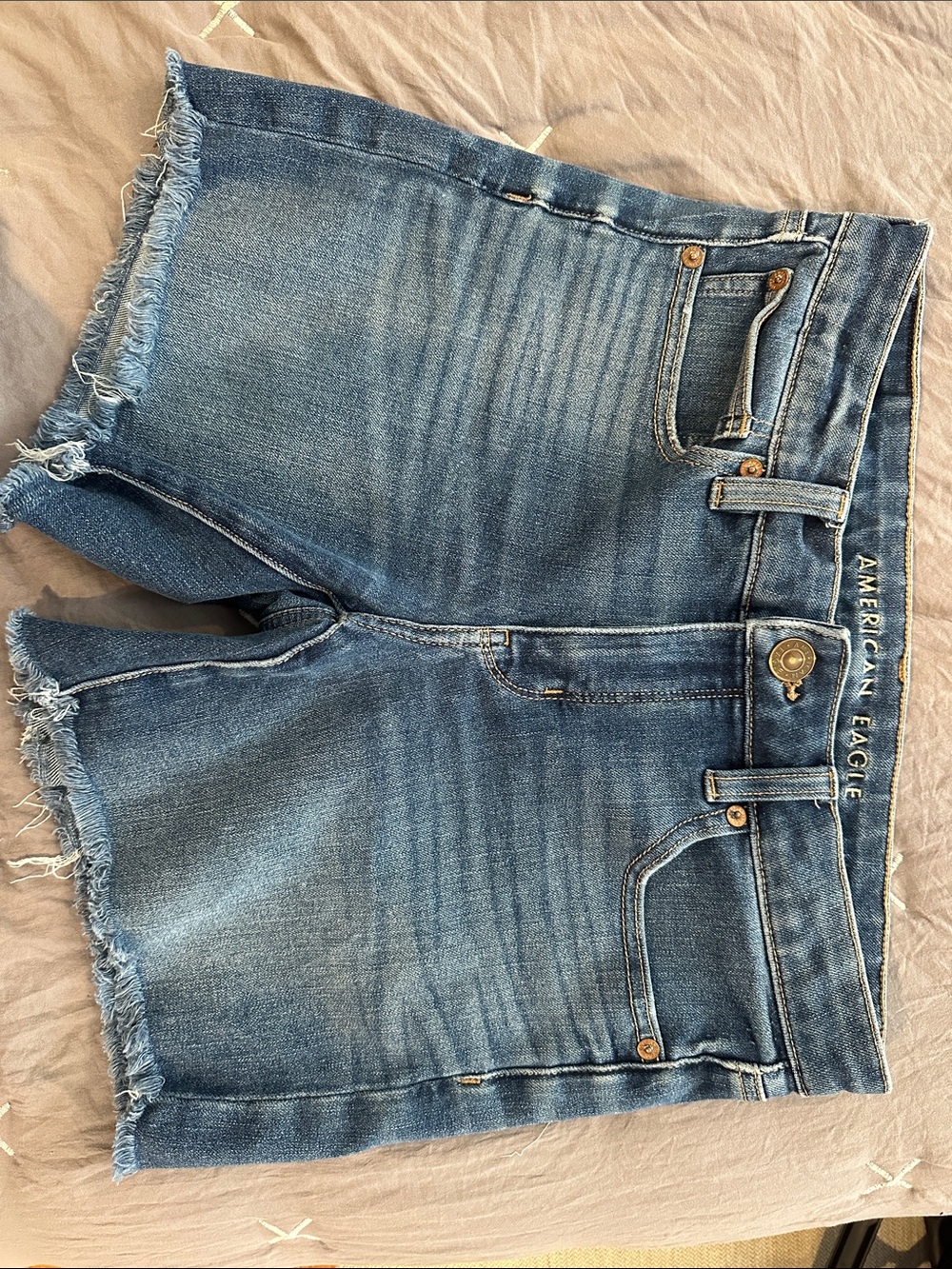 American Eagle Dream Short Outfitters Light Blue Frayed Hem Denim Shorts